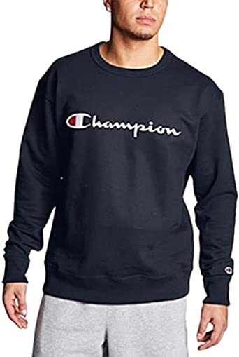 Photo 1 of Champion Men's Powerblend Fleece Crew, Script Logo SIZE MEDIUM
