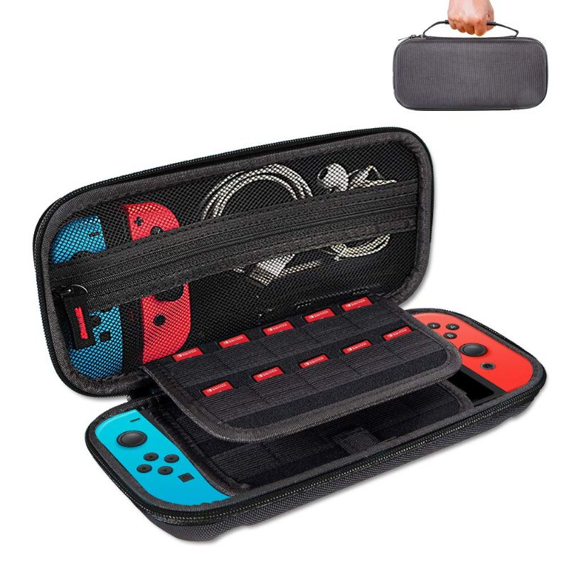 Photo 1 of 2 PACK  Carrying Case for Nintendo Switch, Protective Portable Hard Shell Pouch for Nintendo Switch, Premium Travel Game Bag with 16 Game Card Slots for Switch Accessories. (Black)
