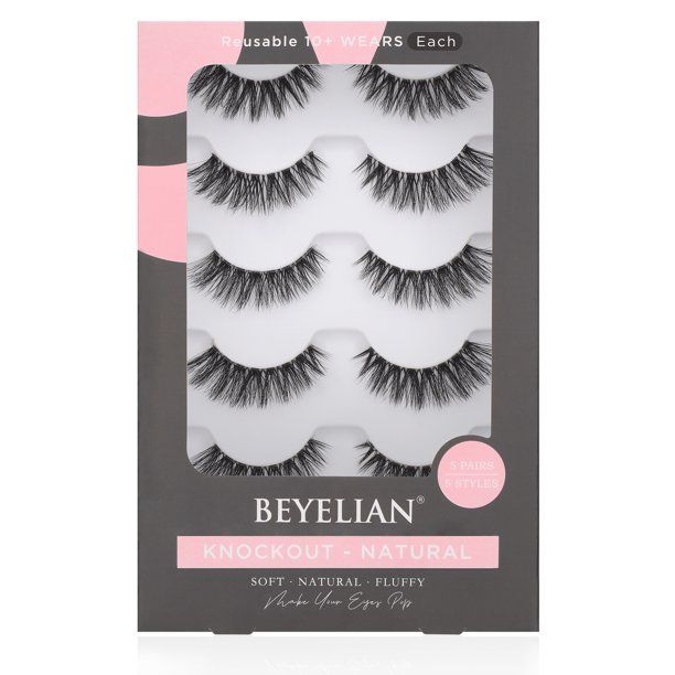 Photo 1 of 11 PACK  -  BEYELIAN False Eyelashes, 3D Faux Mink Eyelashes, Handmade Luxurious Volume Fluffy Natural False Lashes 5 Pairs EACH PACK   +  4 PACK  -  Dreamgirl Women's Sheer Garter Belt and Stockings Set
