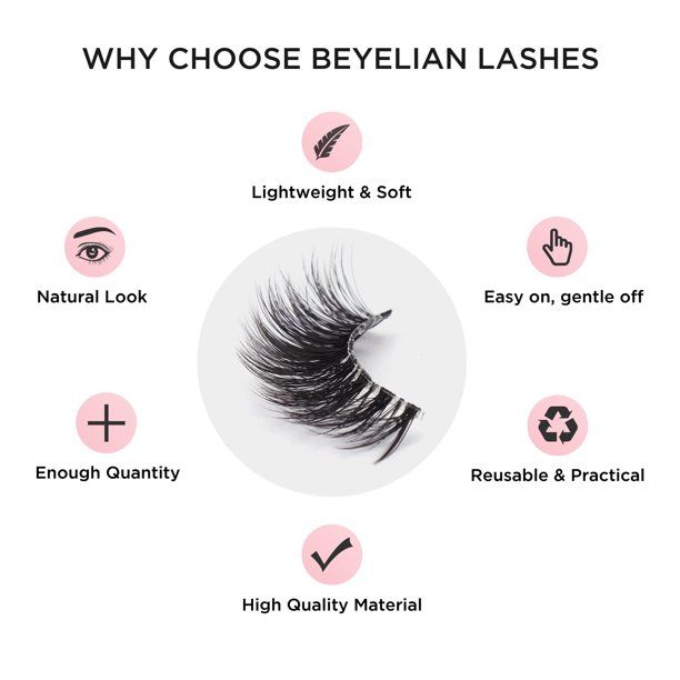 Photo 2 of 11 PACK  -  BEYELIAN False Eyelashes, 3D Faux Mink Eyelashes, Handmade Luxurious Volume Fluffy Natural False Lashes 5 Pairs EACH PACK   +  4 PACK  -  Dreamgirl Women's Sheer Garter Belt and Stockings Set
