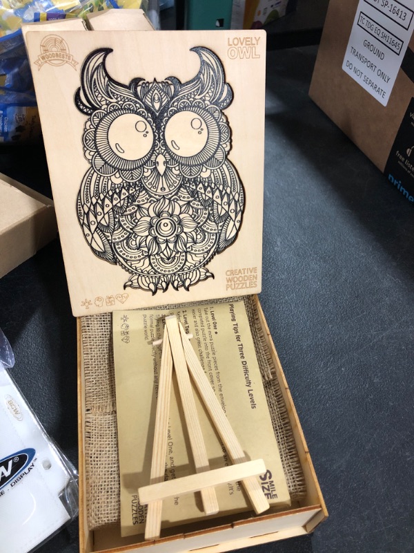 Photo 6 of 6 PACK OWL WOODEN PUZZLES -  UNIDRAGON - Wooden Jigsaw Puzzles - Medium - 8.3" x 13.8" - 21 x 35 cm - 186 pcs - in a Beautiful Gift Package - Unique Shape Jigsaw Pieces - Best...
