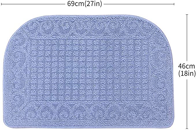 Photo 1 of 3 PACK  -  COSY HOMEER 27X18 Inch Anti Fatigue Kitchen Rug Mats are Made of 100% Polypropylene Half Round Rug Cushion Specialized in Anti Slippery and Machine Washable (Blue 3pc)
