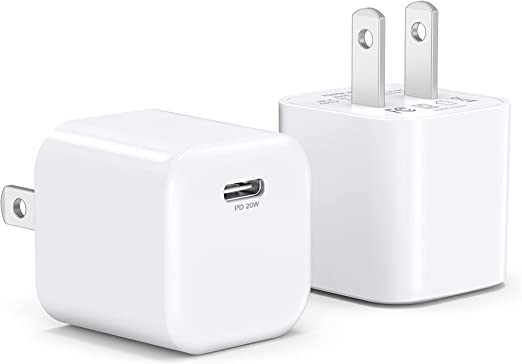 Photo 2 of [2022 New] iPhone 13 12 Fast Charger, 2-Pack 20W Mini Type USB C Fast Block Charger, PD Power Adapter Plug Charger for iPhone 13/13 Mini/13 Pro/13 Pro Max/12, iPad/iPad Mini/iPad Pro, Pixel and More
