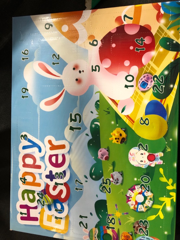 Photo 2 of HAPPY EASTER FIDGET TOY CALANDER (1) Easter Basket Stuffers, Easter Advent Calendar Surprise Eggs with Toys Inside, 25 Pcs Fidget Toy Pack for Stress Relief and Relieve Anxiety, Easter Gifts for Kids ADHD ADD OCD Anxiety Autism Girls  +   (3) WODDEN OWL P