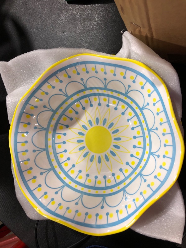 Photo 1 of 2  10 INCH SALAD BOWLS  YELLOW BLUE DESIGN 