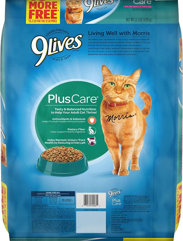 Photo 1 of 9Lives Plus Care Dry Cat Food, TUNA & EGG FLAVOR 13.3 Lb  EXP 5/29/2022