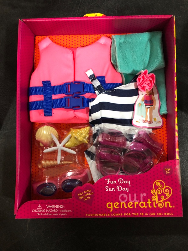 Photo 2 of Our Generation Fun Day Sun Day Swimsuit Outfit for 18" Dolls