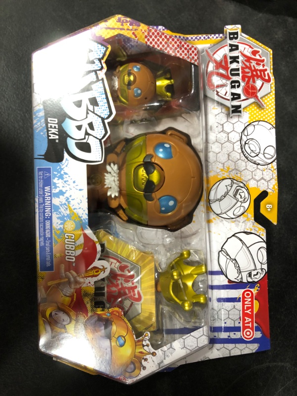 Photo 2 of Bakugan 2021 Gold King Cubbo Deka Pack Jumbo Collectible Transforming Figure with King Cubbo 2-inch Core Figure and Trading Cards
