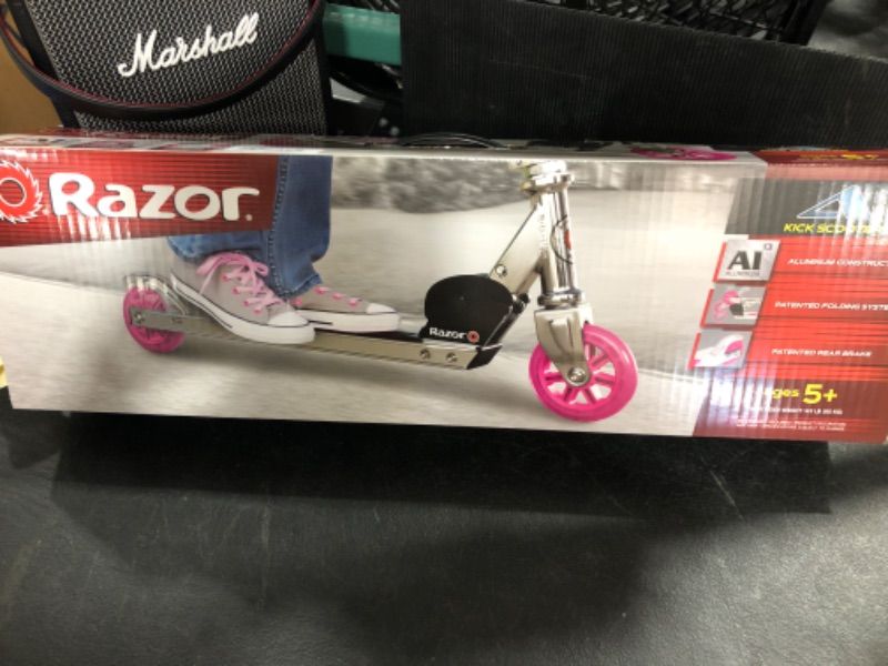 Photo 3 of Razor A Kick Scooter for Kids – Foldable,Lightweight, Adjustable Height Handlebars, for Riders 5 Years and up, and up to 143 lbs