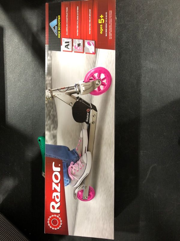 Photo 1 of Razor A Kick Scooter for Kids – Foldable,Lightweight, Adjustable Height Handlebars, for Riders 5 Years and up, and up to 143 lbs