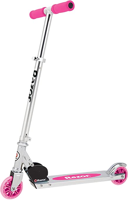 Photo 1 of Razor A Kick Scooter for Kids – Foldable,Lightweight, Adjustable Height Handlebars, for Riders 5 Years and up, and up to 143 lbs