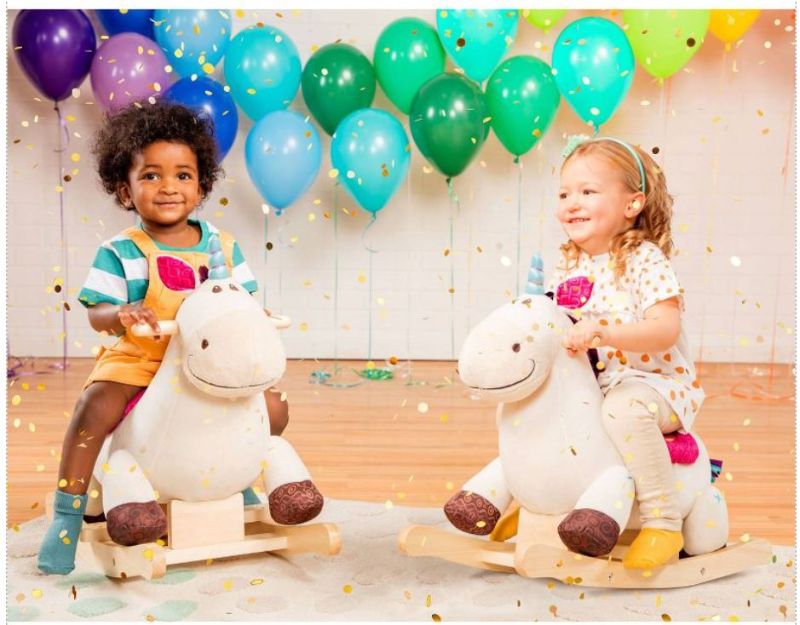 Photo 4 of  DILLY-DALLY Unicorn Rocker: Meet Dilly-Dally, a soft and squishy unicorn rocker that's a great addition to any nursery or playroom!  Age: This wooden ride-on is recommended for toddlers 18 months +