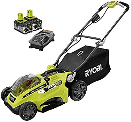 Photo 1 of RYOBI 16 in. One+ 18-Volt Lithium-Ion Hybrid Walk Behind Push Lawn Mower Two 4.0 Ah Batteries & Charger Included (Bulk Packaged)
