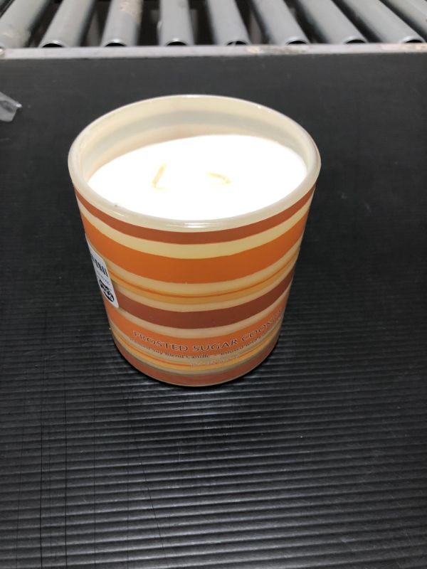 Photo 1 of 15.1oz Frosted Sugar Cookie Striped Print Candle - Opalhouse™

