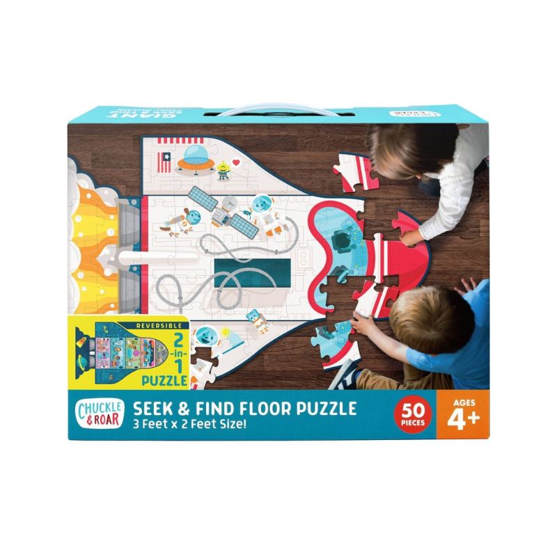 Photo 1 of Chuckle & Roar Giant Rocket Shaped Floor Jigsaw Puzzle 50pc