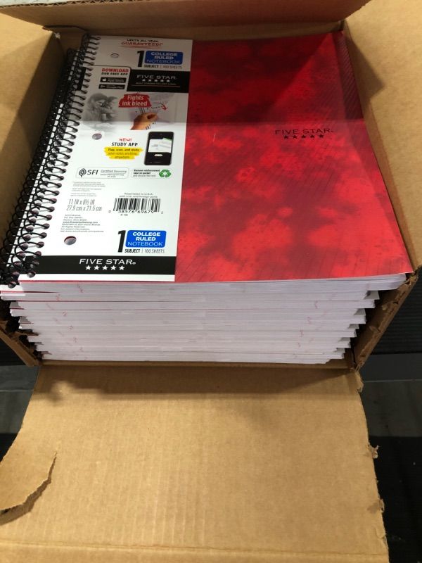 Photo 2 of (12 PACK) Five Star 1 Subject College Ruled Spiral Notebook

