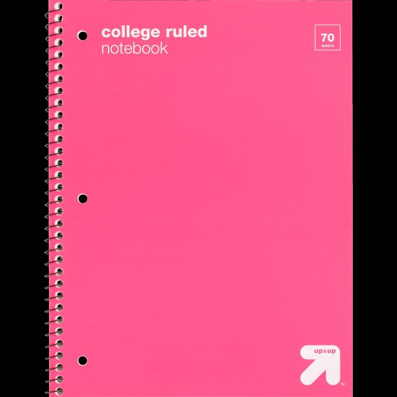 Photo 1 of (22 PACK) College Ruled Pink 1 Subject Flexible Plastic Cover Spiral Notebook - Up & Up