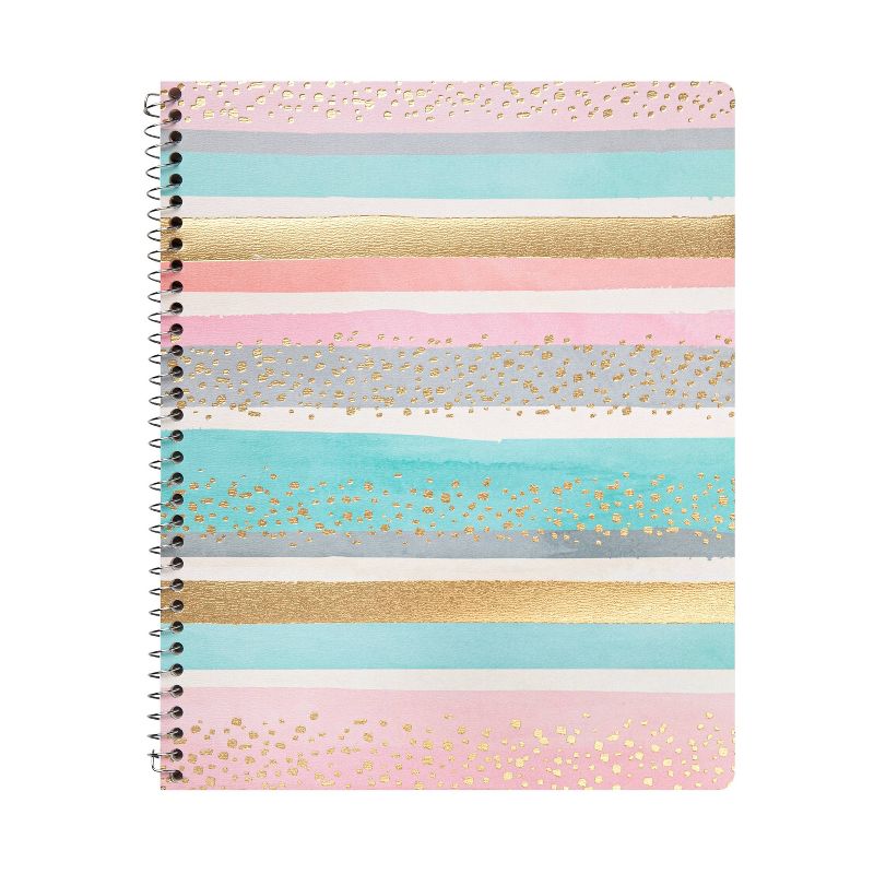 Photo 2 of (18 PACK) Wide Ruled 1 Subject Spiral Notebook Brushstroke Stripes variety pack

