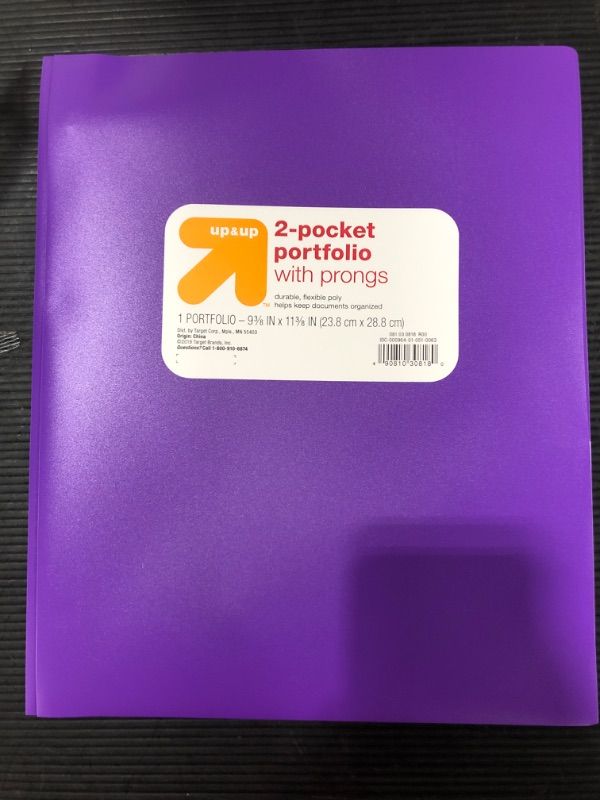 Photo 1 of (24 PACK) Plastic Folder With Prongs, 9 X 11.75, 2 Pocket - Purple 