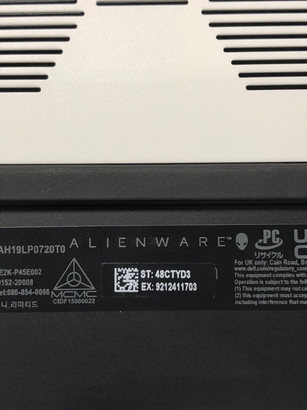 Photo 2 of (SCREEN DOES NOT POWER ON) Dell Alienware Area 51M Laptop, 17.3" FHD (1920 x 1080), 9th Gen Intel Core i7-9700K, 16GB RAM, 256GB SSD + 1TB SSHD, NVIDIA GeForce RTX 2070, Windows 10 Home
