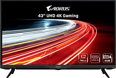 Photo 1 of AORUS FV43U 43" 144Hz 2160p HBR3, NVIDIA G-SYNC Compatible, Exclusive Built-in ANC, 3840x2160 Display, 1ms Response Time, HDR, 96% DCI-P3, 1x DisplayPort 1.4, 2X HDMI 2.1, 2X USB 3.0, 1x USB C
