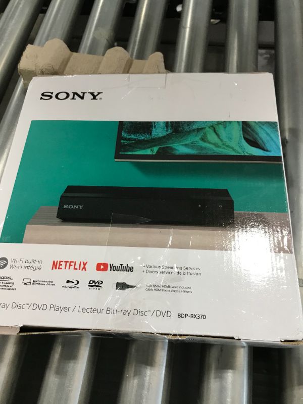 Photo 2 of Sony BDP-BX370 Blu-ray Disc Player with built-in Wi-Fi and HDMI cable
