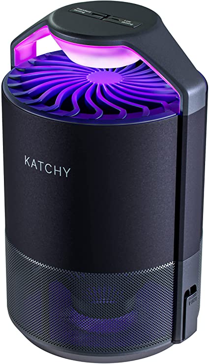 Photo 1 of Katchy Indoor Insect Trap - Catcher & Killer for Mosquito, Gnat, Moth, Fruit Flies - Non-Zapper Traps for Buzz-Free Home - Catch Flying Insect Indoors with Suction, Bug Light & Sticky Glue (Black)
