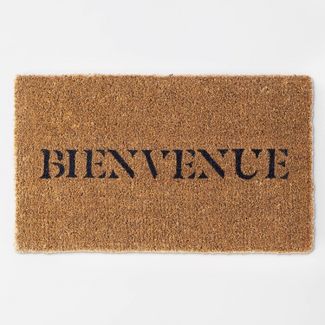 Photo 1 of 1'6"x2'6" Bienvenue Doormat Black - Threshold™ designed with Studio McGee

