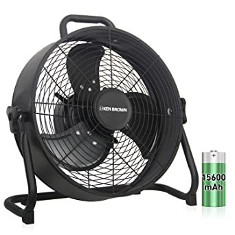 Photo 1 of KEN BROWN 12 Inch Rechargeable Outdoor Floor Fan 15600mAh Battery Operated Fan with Max 22Hrs Running Time, Cordless, 300°Rotation, Variable speed, Backup Power Bank USB Output, Battery Powered Fan For Home Outdoor Camping Travel
