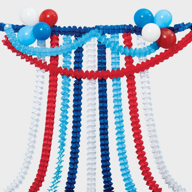 Photo 1 of Accordion and Balloons Americana Garland Red/White/Blue - Sun Squad™
