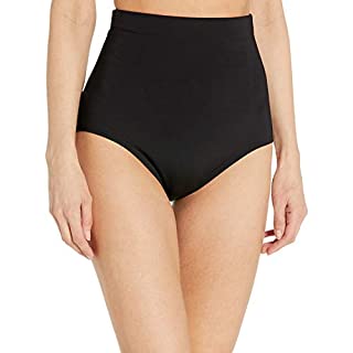 Photo 1 of Anne Cole Women's Color Blast Solids Super High Waist Shape Control Bikini Bottom, Black, Medium (B0757SQZ1Q)
