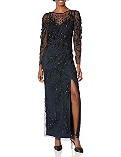 Photo 1 of Adrianna Papell Women's Long Beaded Dress, Midnight/Black, 12 (B09BG8BWTL)
