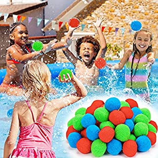 Photo 1 of 45PCS Reusable Water Balls Instant Absorbent Fabric Splash Soaker Bomb Ball for Water Balloons Fight Games Outdoor Outside Toys for Toddlers Kids Boys Girls Summer Yard Pool Lawn Beach Game Activity (B09PVD19V8)
