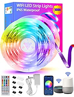 Photo 1 of 100ft Led Strip Lights Waterproof, Tendist Outdoor WiFi Led Light Strips Compatible with Alexa and Google Assistant, Smart APP and Remote Control RGB LEDs Lights for Bedroom, Room Light Decor (B09MLWJDJP)
