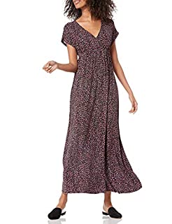 Photo 1 of Amazon Essentials Women's Waisted Maxi Dress (Available in Plus Size), Black, Confetti, Large (B08JH4KQB4)
