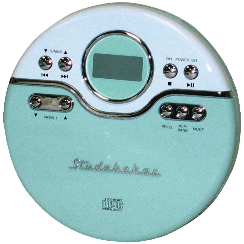 Photo 1 of Studebaker Sb3703mw Personal Jogging CD Player with FM Pll Radio (Mint Green/white)