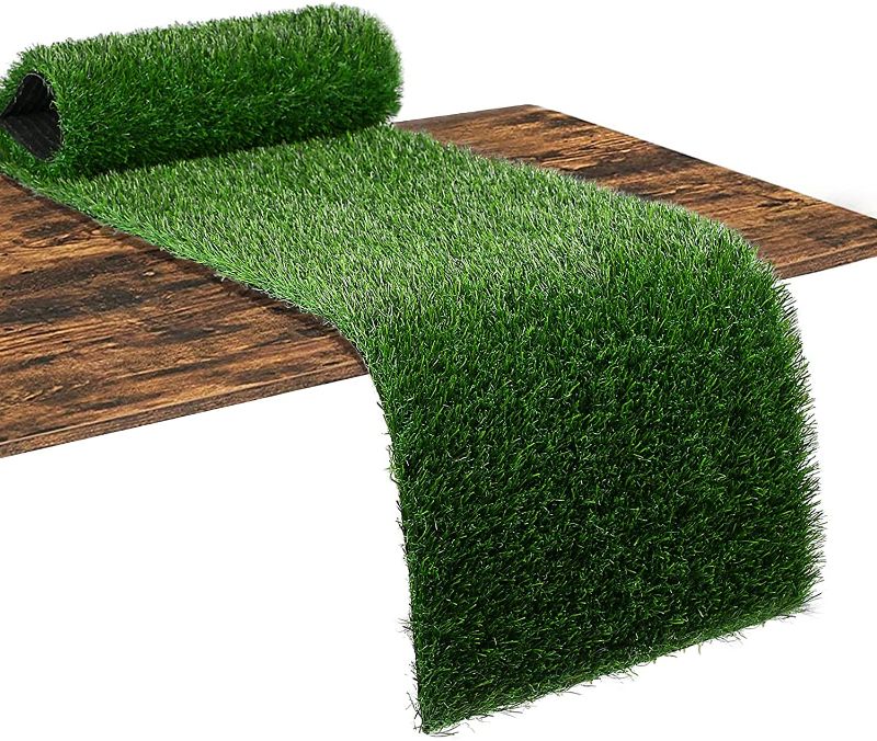 Photo 1 of XLX TURF Grass Table Runner 12 x 108 Inch, Green Artificial Tabletop Decor