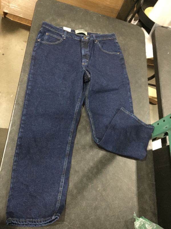 Photo 2 of Wrangler Authentics Men's Classic 5-Pocket Relaxed Fit Jean, Midnight Flex, 36W X 30L