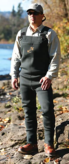 Photo 1 of Caddis Men's Green Neoprene Stocking Foot Wader, Large Long
