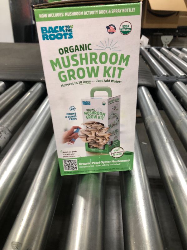 Photo 1 of Back to the Roots Organic Mushroom Growing Kit, Harvest Gourmet Oyster Mushrooms In 10 days, Top Gardening Gift, Holiday Gift, & Unique Gift
