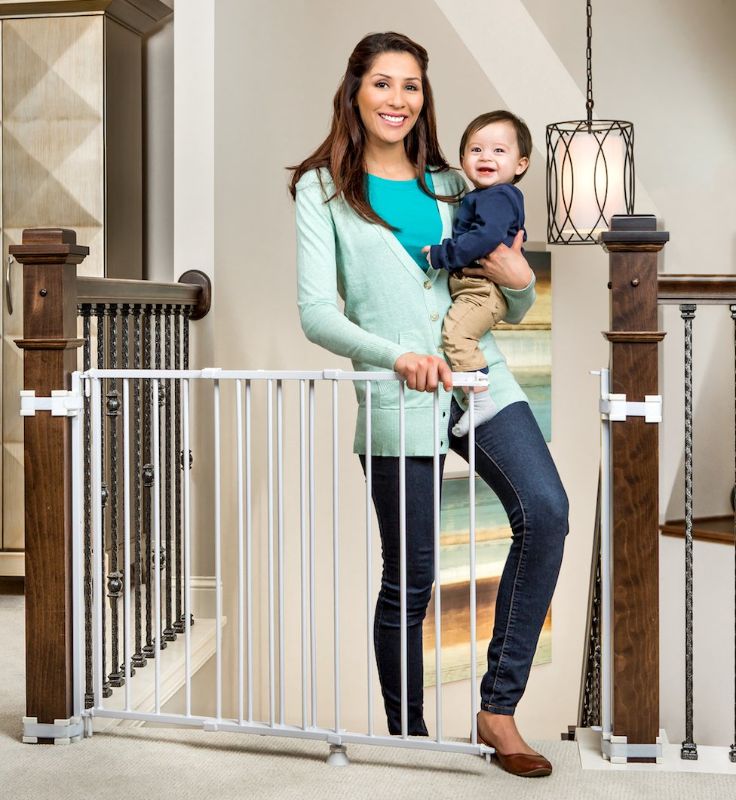 Photo 1 of Regalo 2-in-1 Stairway and Hallway Wall Mounted Baby Gate, Bonus Kit, Includes Banister and Wall Mounting Kit
