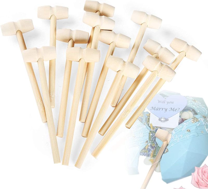 Photo 1 of 30Pcs Breakable Heart Hammer?Mini Wooden Hammers for Chocolate?Natural Small Wooden Mallet Used for Smash-able Heart, Kid Toys, Crab Biscuits Lobster Seafood Shellfish Little Wood Mallet
