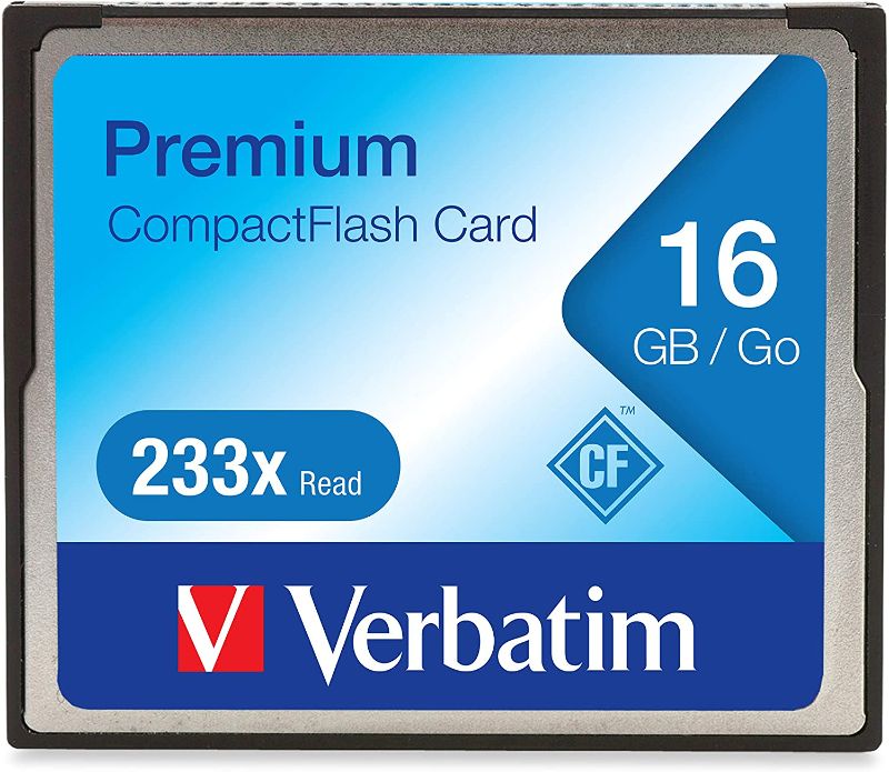 Photo 1 of Verbatim 16GB 233X Premium Compact Flash Memory Card
