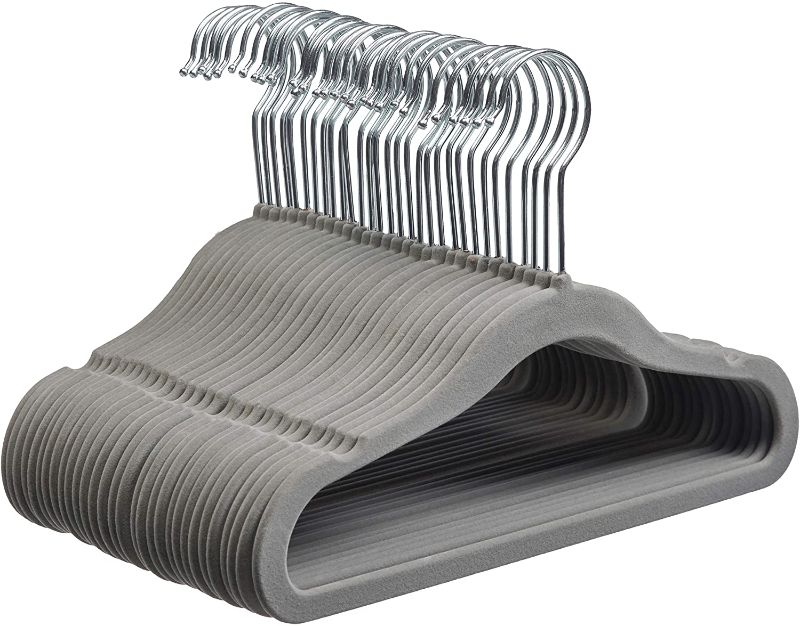 Photo 1 of Amazon Basics Kids Velvet, Non-Slip Clothes Hangers, Gray - Pack of 30
11 INCH 