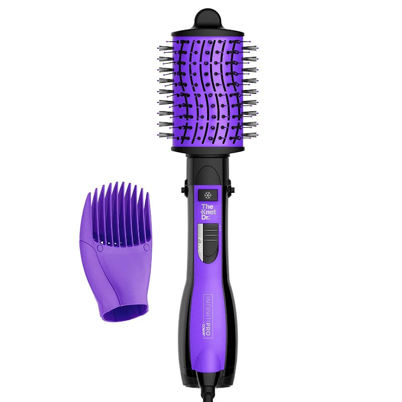 Photo 1 of INFINITIPRO BY CONAIR The Knot Dr. All-in-One Dryer Brush, Wet/Dry Styler, Hair Dryer and Volumizer, Black/Purple
