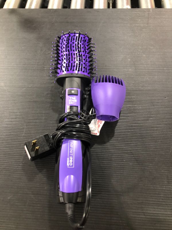 Photo 2 of INFINITIPRO BY CONAIR The Knot Dr. All-in-One Dryer Brush, Wet/Dry Styler, Hair Dryer and Volumizer, Black/Purple
