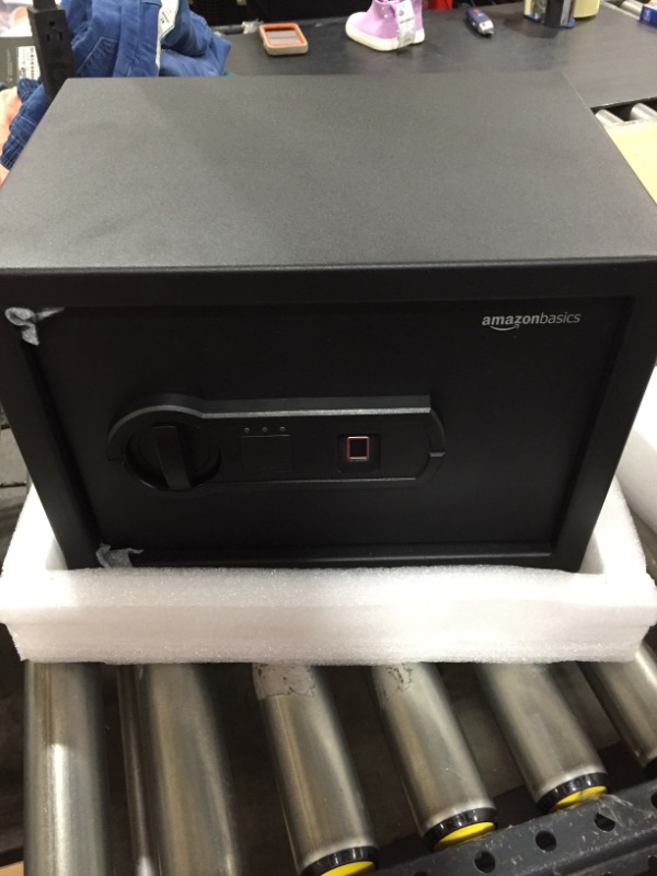 Photo 2 of Amazon Basics Steel Security Safe with Programmable Biometric Fingerprint Lock - Secure Cash