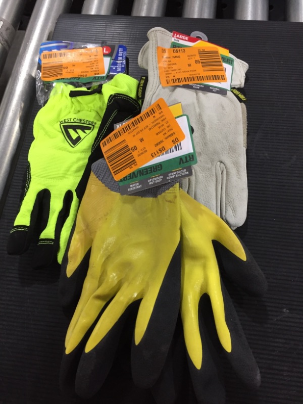 Photo 1 of 3pk of work gloves grip L-XL