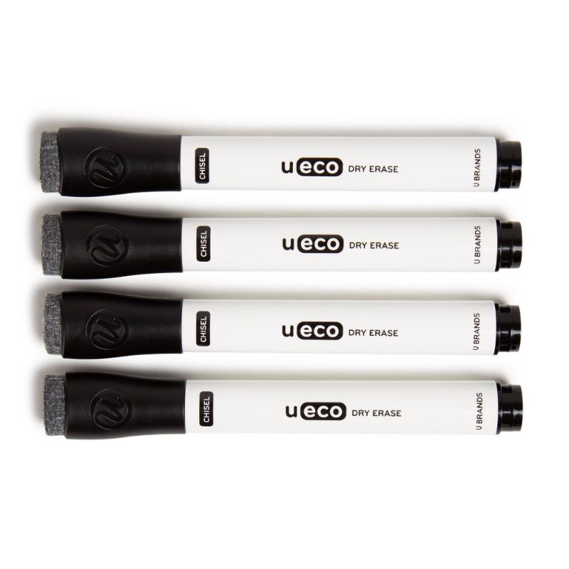 Photo 1 of U Brands U Eco 4pk Dry Erase Markers Chisel Tip Black (3 Pack)