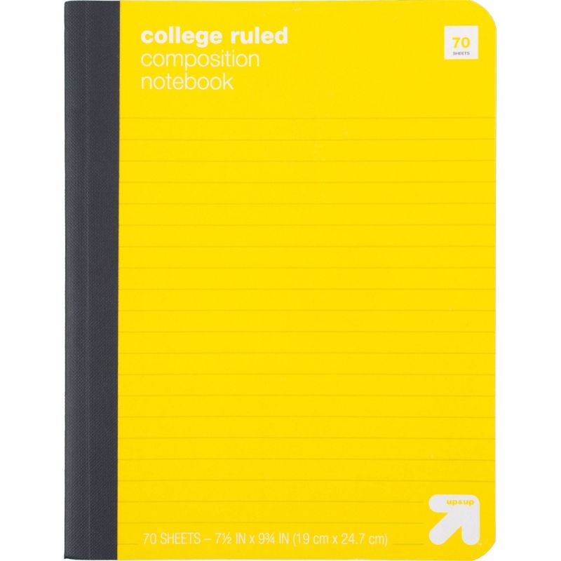 Photo 2 of College Ruled Yellow Hard Cover Composition Notebook - up & up (23 Pack)